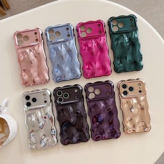 Sang Trọng Mạ Điện Bạc Hoa Hồng Hồng Thiên Thạch Họa Tiết Ốp Lưng Điện Thoại iPhone 17 16 Promax 12 13 14 15 Pro Max 11 Chống Sốc Silicon Mềm Nam Nữ Vỏ Di Động