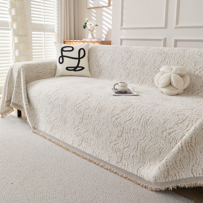 Chăn sofa Chenille gợn sóng nước hiện đại mới, Vỏ sofa tua rua chống trượt siêu mềm, Vỏ bọc ghế sofa cắt Loveseat, Tấm bảo vệ nội thất cho thú cưng