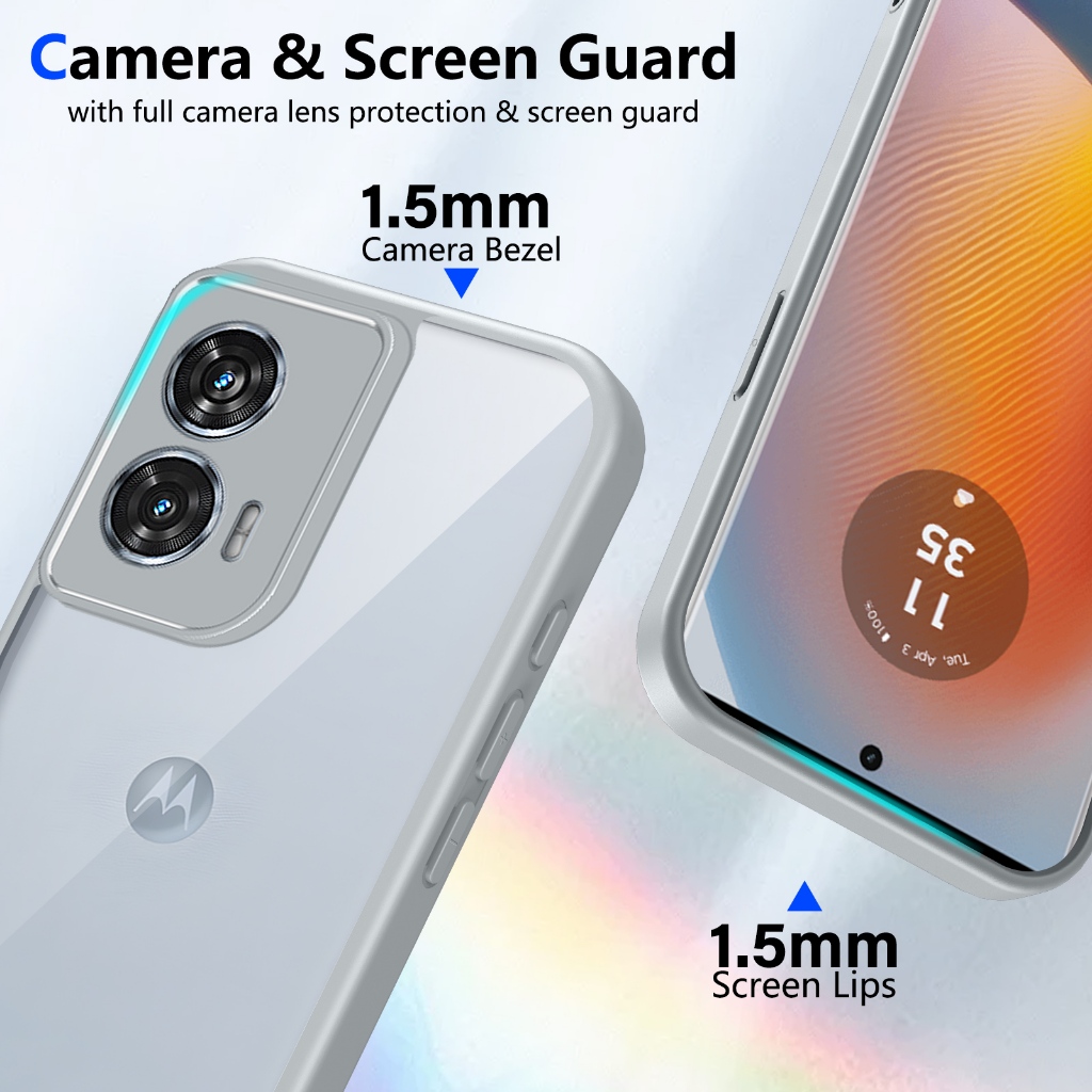[Hàng có sẵn] Vỏ điện thoại chống sốc trong suốt Motorola Moto G04 G24 G04S E14 G05 E15 G14 G15 G15 Power G34 G45 G35 G56 G55 G65 Ốp lưng bảo vệ túi khí Vỏ trong suốt