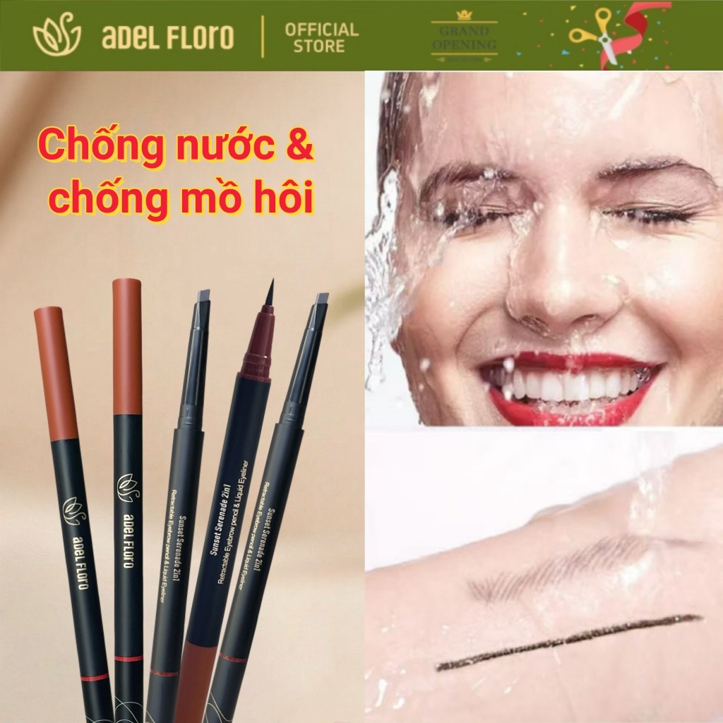 [TẶNG KÈM GIỚI HẠN] Bút Mày & Mắt 2 Đầu Adel 🌟 - Phong Cách Hàn, Nét Siêu Mảnh, Chống Nước/Trôi 24H