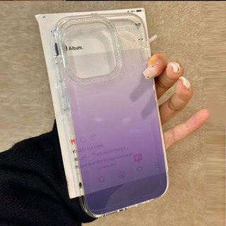 Ins Hàn Quốc Đơn Giản Chuyển Màu Tím Bling Sang Trọng Cao Cấp Vỏ Cho iPhone 11 16 16E 15 14 13 12 Pro Xs Max XR X 7 8 Plus SE Ốp Lưng TPU Mềm HD Trong Suốt Vỏ Điện Thoại Bảo Vệ Mặt Sau