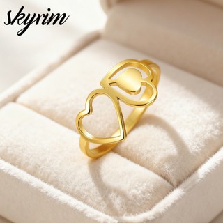 SKYRIM Trái Tim Rỗng Nhẫn Thanh Lịch Cho nữ Bé Gái từ Thép Không Gỉ - Tối Giản Xu hướng Trang Sức Quà Tặng