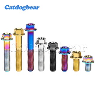Catdogbear Titan Bolt M7 x10 15 20 25 30 35 40 45 50mm Vít Thread Pitch 1.0mm Xe Máy Titan Bu Lông Mặt bích Đầu