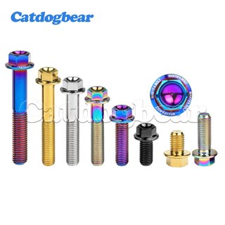 Catdogbear Titan Bolt M7 x10 15 20 25 30 35 40 45 50mm Vít Thread Pitch 1.0mm Xe Máy Titan Bu Lông Mặt bích Đầu