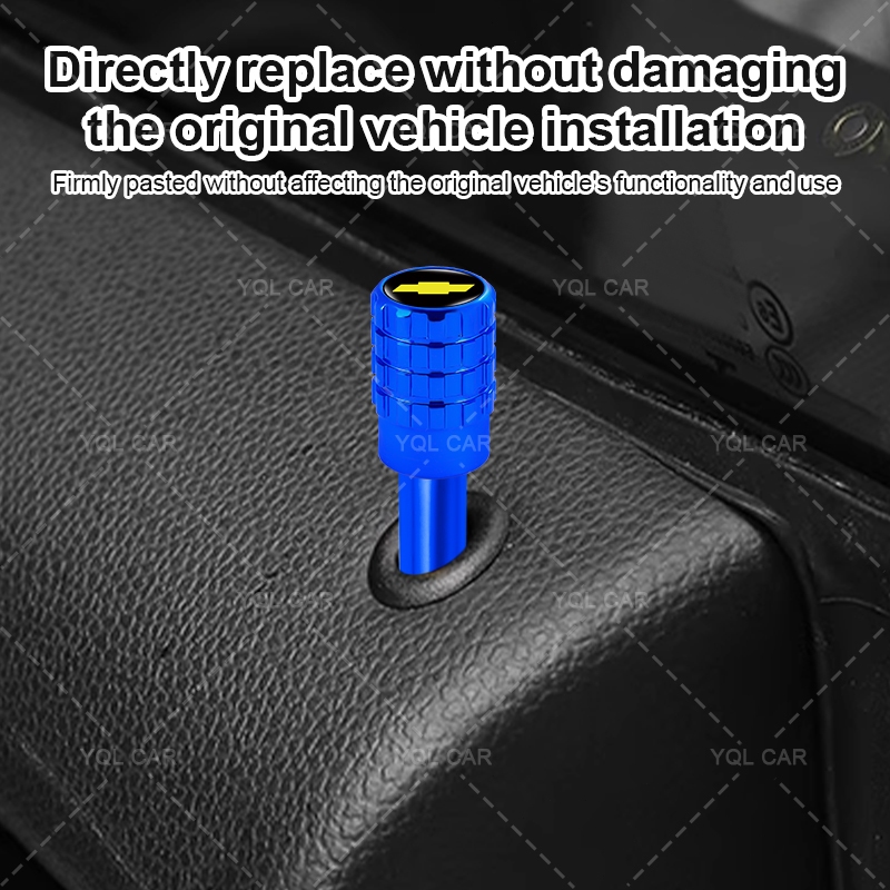 1 / 4 Hợp Kim Cột Cửa Ô Tô Nút Nắp Khóa Cửa Ô Tô Núm Cho Xe Chevrolet Captiva Colorado Cruze Spark Malibu Aveo