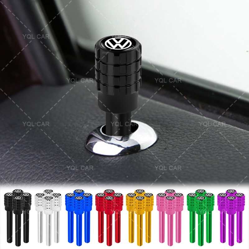1 / 4 Nhôm Xe Cửa Khóa Núm Cửa Xe Khóa Thanh Pin Cho VW Volkswagen Jetta MK5 Golf Passat 3B7 601 171