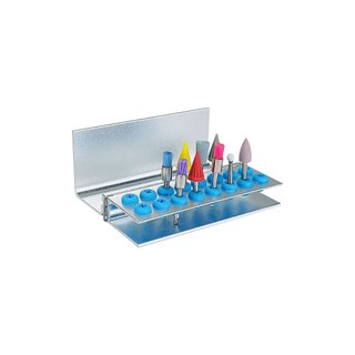 16 Lỗ Nha Khoa Bur Holder Block Station Sterilizer Case Endo File Burs Hộp Khử Trùng Hộp Tổ Chức Cho Tốc Độ Cao / Thấp