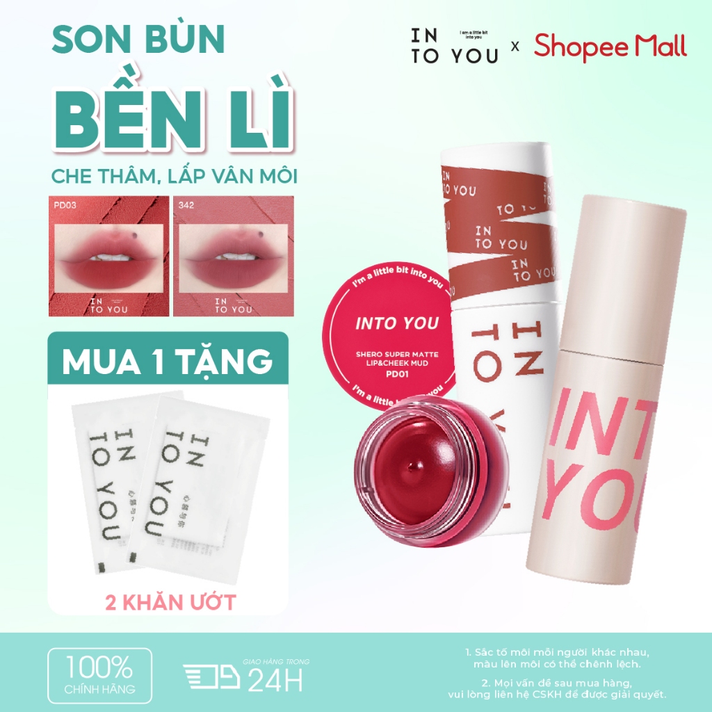 [BEST SELELR] Son Không Khí INTO YOU Sử Dụng Má Môi 2in1 Hiệu Ứng Mờ Lì Tự Nhiên, Bền Lì Không Dính Li