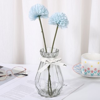 Artificial Silk Pompon Mum Single Stem Dandelion Ball Flower Home Decor Wedding Vase Fake Plant Ping Pong Chrysanthemum Colorful Small Arrangement Gift Photography Prop Aesthetic Bouquet Garden Party Indoor Tabletop Ornament Office Desktop Realistic