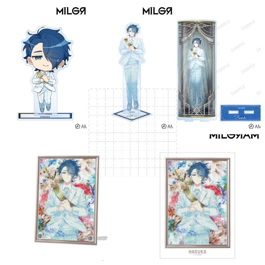 Bảng đứng Acrylic MILGRAM - Phiên bản dùng thử thứ 3 của Haruka Sakurai. (Tranh sơn dầu & Phong cách Chibi) Anime Merch Display