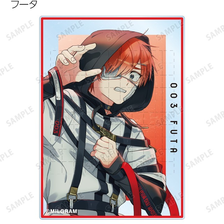 Bộ Merch Project MILGRAM - Giá đỡ Acrylic, Móc khóa & Bộ sưu tập thẻ Tsu Kazui Mahyu Hình hiển thị