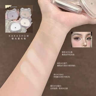 KAKASHOW Matte highgloss Setting Powder Oil Control Pressed Powder Flawless Smooths Fine Lines Glowy Powder Beauty Makeup Face Paint Mỹ phẩm dành cho nữ NO.C598