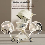 FLYBB Xe đẩy em bé gập gọn di động Dành cho trẻ sơ sinh từ 0-3 tuổi Tặng kèm khay ăn Điều chỉnh ba tư thế — ảnh 4