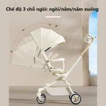 FLYBB Xe đẩy em bé gập gọn di động Dành cho trẻ sơ sinh từ 0-3 tuổi Tặng kèm khay ăn Điều chỉnh ba tư thế — ảnh 7