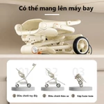 FLYBB Xe đẩy em bé gập gọn di động Dành cho trẻ sơ sinh từ 0-3 tuổi Tặng kèm khay ăn Điều chỉnh ba tư thế — ảnh 6