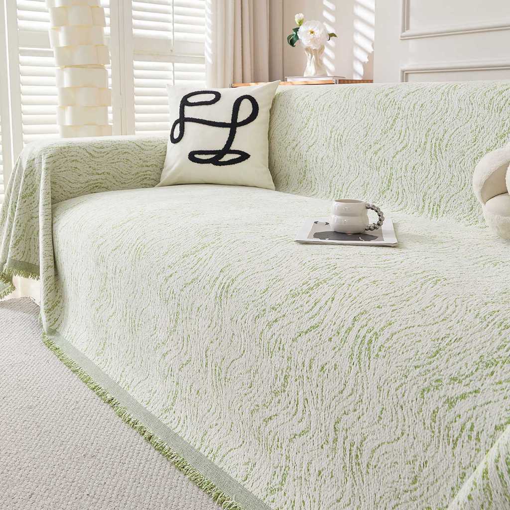 Chăn sofa Chenille gợn sóng nước hiện đại mới, Vỏ sofa tua rua chống trượt siêu mềm, Vỏ bọc ghế sofa cắt Loveseat, Tấm bảo vệ nội thất cho thú cưng
