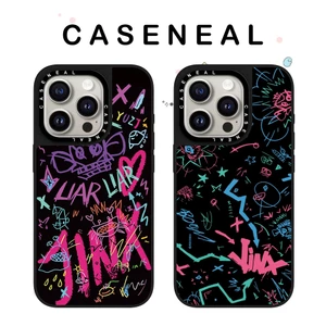 Ốp điện thoại gương chất lượng cao CASENEAL Graffiti bằng tiếng Anh Thích hợp cho iPhone 17ProMax 17pro 17 air 16promax 16 15promax 15 14promax 13 13promax Ốp cứng chống rơi thời trang
