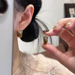 Bông tai nữ khóa ánh sáng sang trọng, thiết kế cao cấp phong cách Pháp