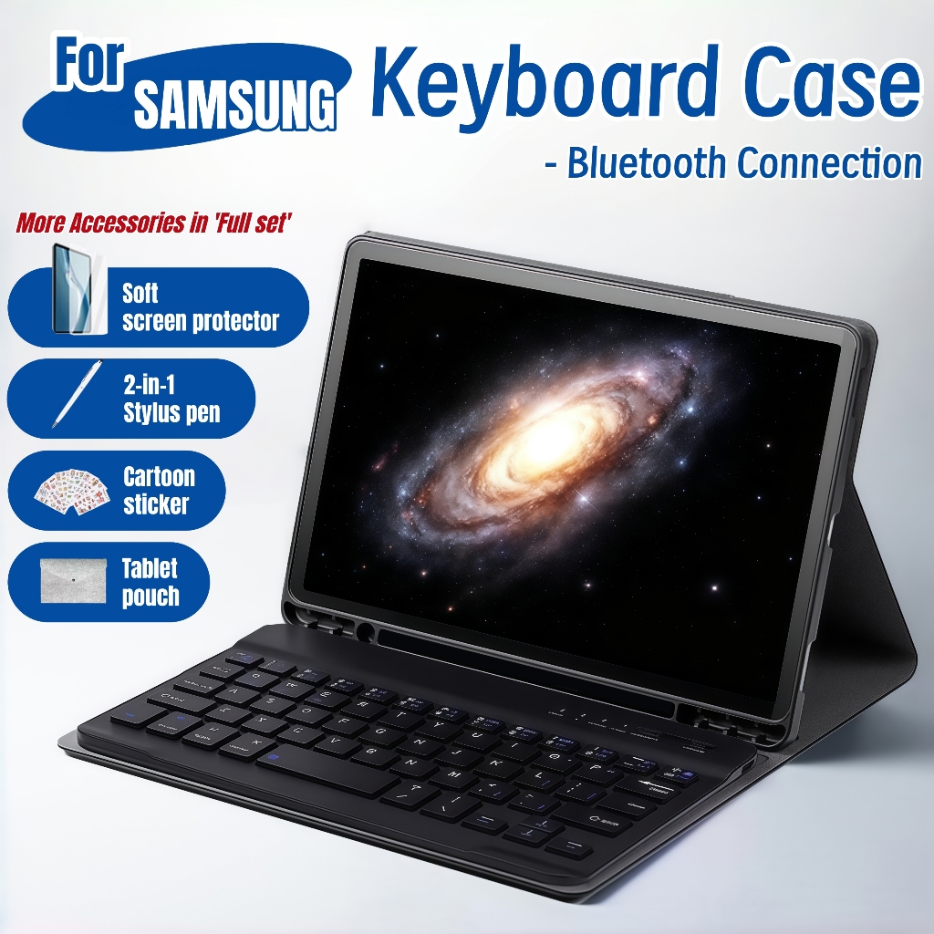NIXXOS Dành Cho Samsung Galaxy Tabs Vỏ Bàn Phím Bluetooth Tích Hợp Khe Cắm Bút Bao Gồm Chuột Cho Samsung Galaxy S9FE S11 S10 S9 S8 S7 S6 Lite A9 + A8