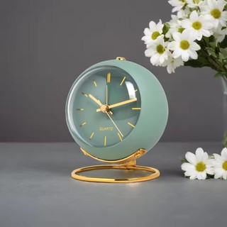 Sáng Tạo Vintage Đầu Giường Tắt Tiếng Đồng Hồ Đơn Giản Phòng Khách Trang Trí Phòng Ngủ Đồng Hồ Để Bàn Di Động Phong Cách Học Sinh Đồng Hồ Báo Thức