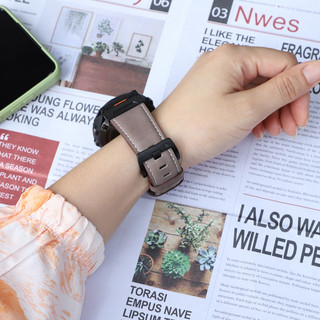 Thích hợp cho đồng hồ Garmin, dây da thật bằng thép không gỉ cách nhau 22MM 26mm
