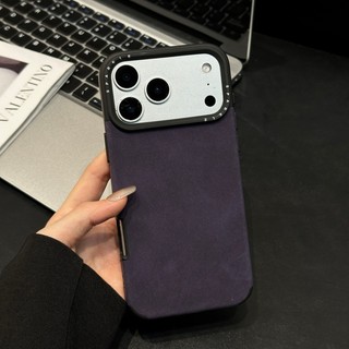 Thích hợp cho ốp điện thoại Apple 17promax có họa tiết da lộn, mẫu mới chữ lỗ lớn iPhone 16pro, 15 cảm giác mờ, 14 da cừu, 13 vỏ mềm chống rơi thời trang