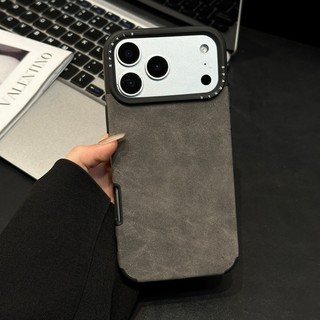 Thích hợp cho ốp điện thoại Apple 17promax có họa tiết da lộn, mẫu mới chữ lỗ lớn iPhone 16pro, 15 cảm giác mờ, 14 da cừu, 13 vỏ mềm chống rơi thời trang