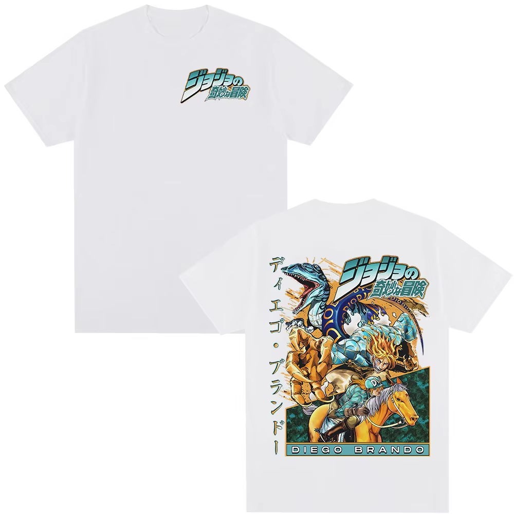 Áo thun Diego Brando từ series JoJo's Bizarre Adventure - Steel Ball Run, chất liệu cotton, phong cách thời trang đường phố