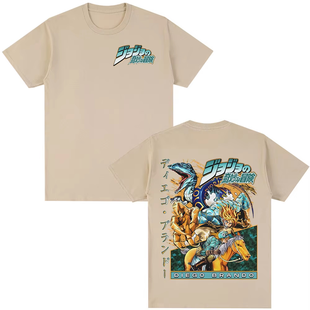 Áo thun Diego Brando từ series JoJo's Bizarre Adventure - Steel Ball Run, chất liệu cotton, phong cách thời trang đường phố