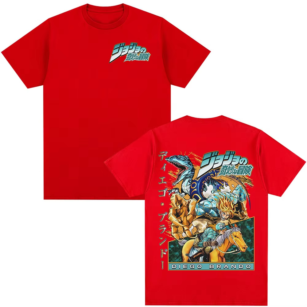 Áo thun Diego Brando từ series JoJo's Bizarre Adventure - Steel Ball Run, chất liệu cotton, phong cách thời trang đường phố