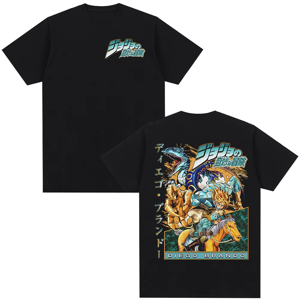 Áo thun Diego Brando từ series JoJo's Bizarre Adventure - Steel Ball Run, chất liệu cotton, phong cách thời trang đường phố