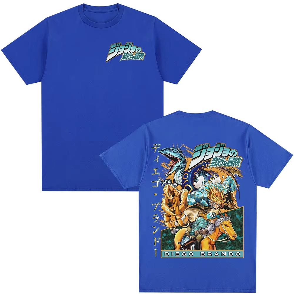 Áo thun Diego Brando từ series JoJo's Bizarre Adventure - Steel Ball Run, chất liệu cotton, phong cách thời trang đường phố