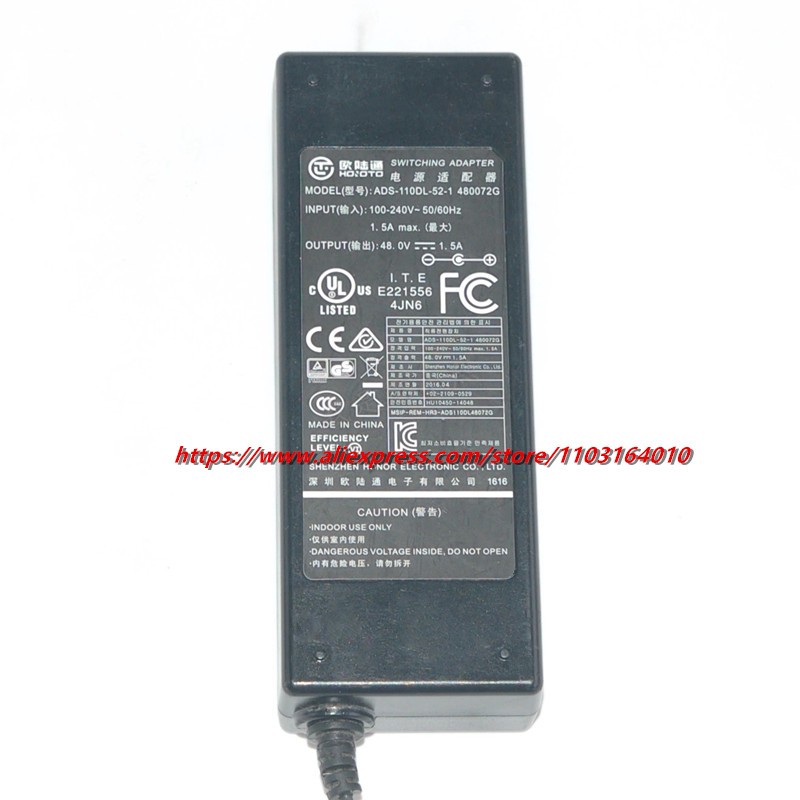 HOIOTO ADS-110DL-52-1 mới 480072Bộ chuyển đổi chuyển mạch AC G 48V 1.5A 72W 6.5x4.4mm cho bộ sạc nguồn màn hình Dahua POE