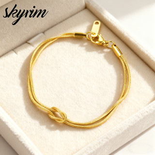 SKYRIM Thời Trang Mới Vàng Rắn Dây Xích Dainty Vòng Tay Không Gây Dị Ứng Bền Món Quà Trang Sức Cho Nam Nữ Không Tarnish