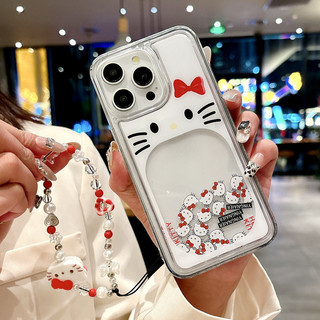 Ốp Điện Thoại Cát Chảy Mèo KT Cao Cấp Cho iPhone 17 16 15 14 13 12 11 Pro Max 14 / 15Plus Vỏ Chống Sốc