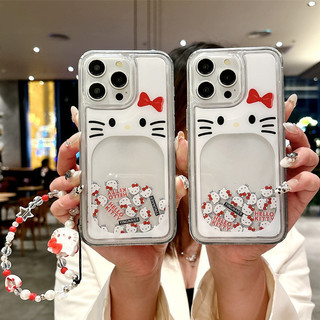 Ốp Điện Thoại Cát Chảy Mèo KT Cao Cấp Cho iPhone 17 16 15 14 13 12 11 Pro Max 14 / 15Plus Vỏ Chống Sốc
