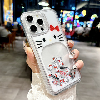 Ốp Điện Thoại Cát Chảy Mèo KT Cao Cấp Cho iPhone 17 16 15 14 13 12 11 Pro Max 14 / 15Plus Vỏ Chống Sốc