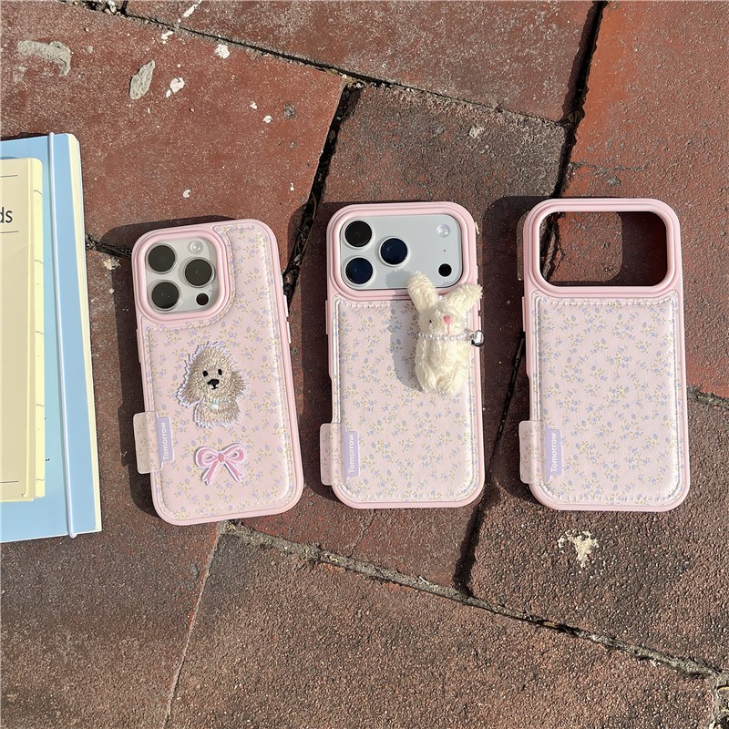 Ốp điện thoại chất liệu PU họa tiết hoa cho iPhone 17 Pro max 16 Pro max