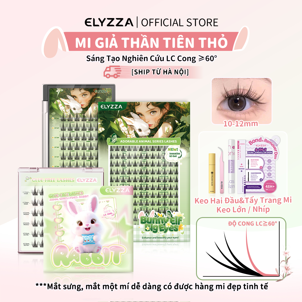 ELYZZA Lông Mi Giả Yêu Tinh Thỏ (10-12mm) | Shopee Việt Nam