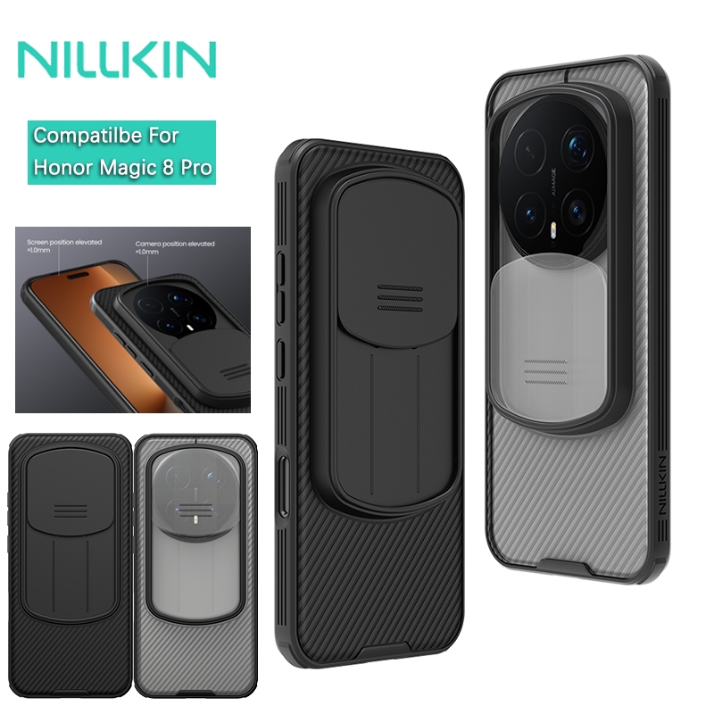 Nillkin Cho Honor Magic 8 Pro Camshield Pro PC TPU Bảo Vệ Ống Kính Máy Ảnh Trượt Trượt Chống Sốc Ốp Lưng Cứng Vỏ Điện Thoại Vỏ Bảo Vệ