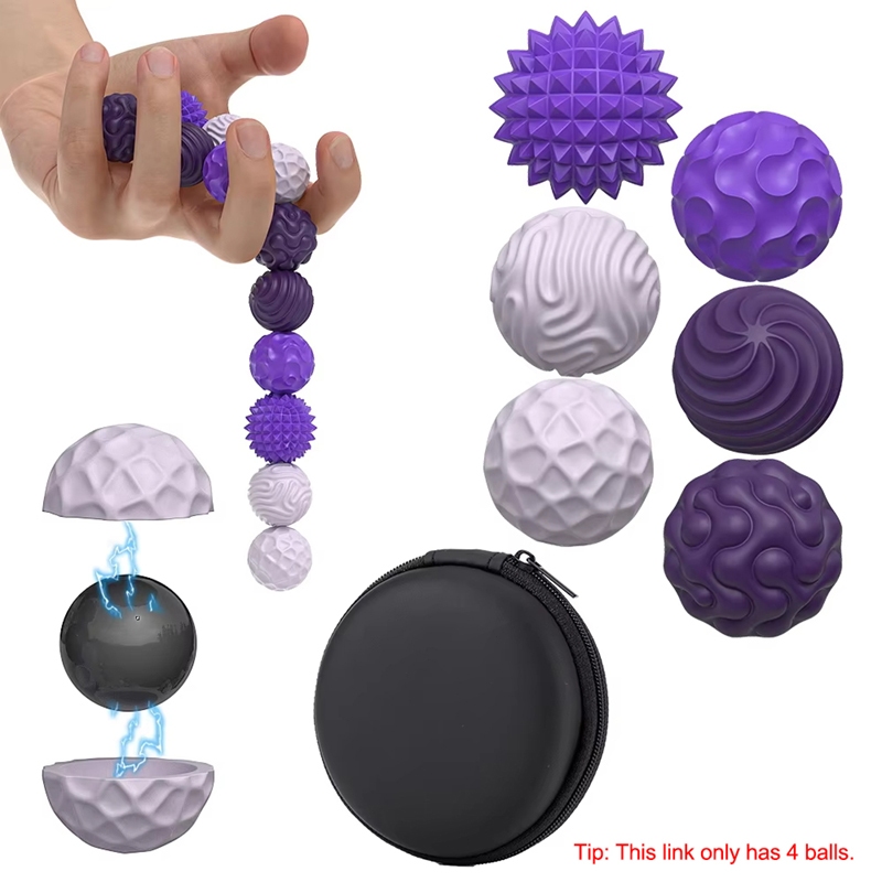 Đồ chơi thần tài bóng từ tính bằng silicon dành cho người lớn và thanh thiếu niên, 4 Đồ chơi cảm giác giảm căng thẳng cho bệnh tự kỷ ADHD Lo âu, Tiện ích kết cấu vui nhộn, Đồ chơi bàn văn phòng, Đồ nhồi bông cho nam giới