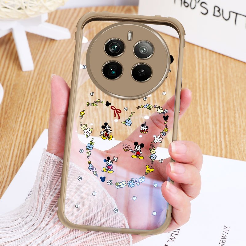 Vỏ YBD Cho Realme 12 Pro Plus Realme 12X 13 5G Vỏ Điện Thoại TPU Cứng Acrylic Trong Suốt Có Chuột Mickey