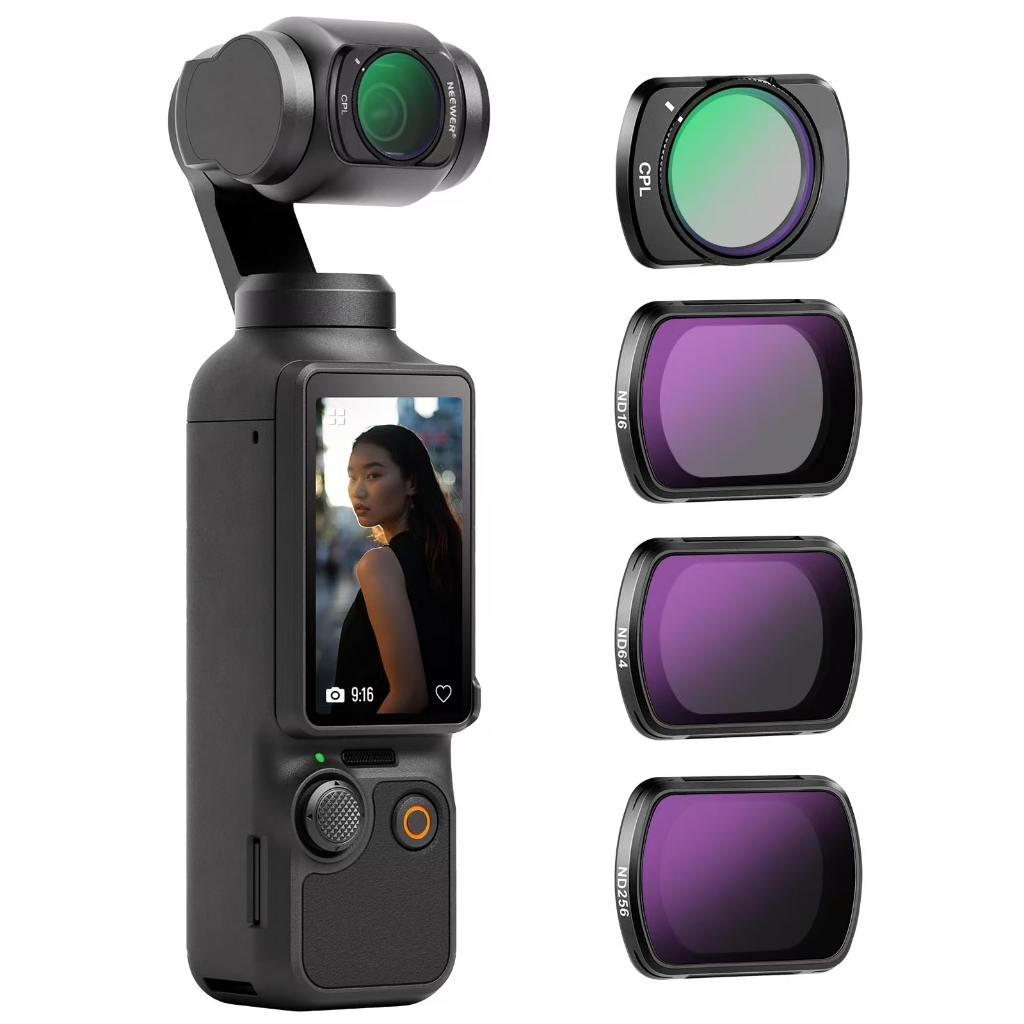 Bộ lọc HD CPL + ND16/ND64/ND256 cho DJI OSMO Pocket 3 – Bộ lọc từ tính ND và CPL, Kính quang học HD, Khung nhôm CNC