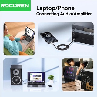 Rocoren 3.5mm đến 6.5mm Âm Thanh Aux Cáp Dành Cho Loa Guitar Trộn Khuếch Đại Loa Mạ Vàng 3.5 Jack Đến 6.35 Jack Cáp Âm Thanh Nam