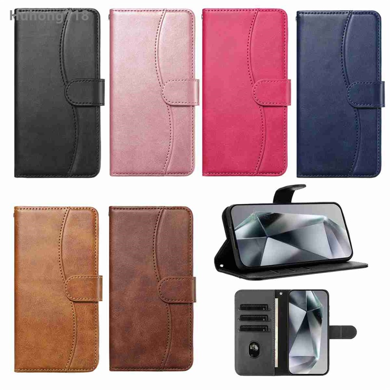 Ốp Lưng Cho Samsung Galaxy A06 A16 A26 A36 A56 F02S F06 F16 M06 M10 M16 M23 M32 M33 M52 M53 5G Ví Sang Trọng Mềm Da PU Đế Lật Bảo Vệ Vỏ Da
