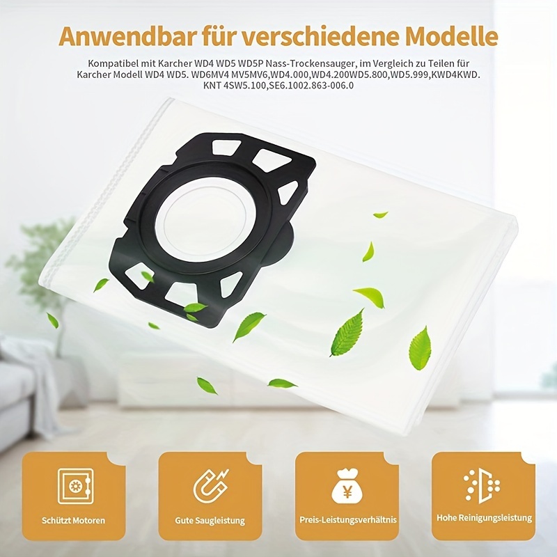 Thích hợp cho máy hút bụi Karcher Túi đựng bụi MV4 WD4 MV5 MV6 WD6 WD5 CAO CẤP Karcher Vacum Túi hút bụi Vakum Beg