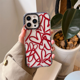 Dành Cho iPhone 17 16 15 14 13 Pro Max Trái Tim Tình Yêu Miếng Dán Dành Cho iPhone 17 Mềm TPU Trong Suốt Chống Sốc Ốp Lưng iPhone 16 15 Plus
