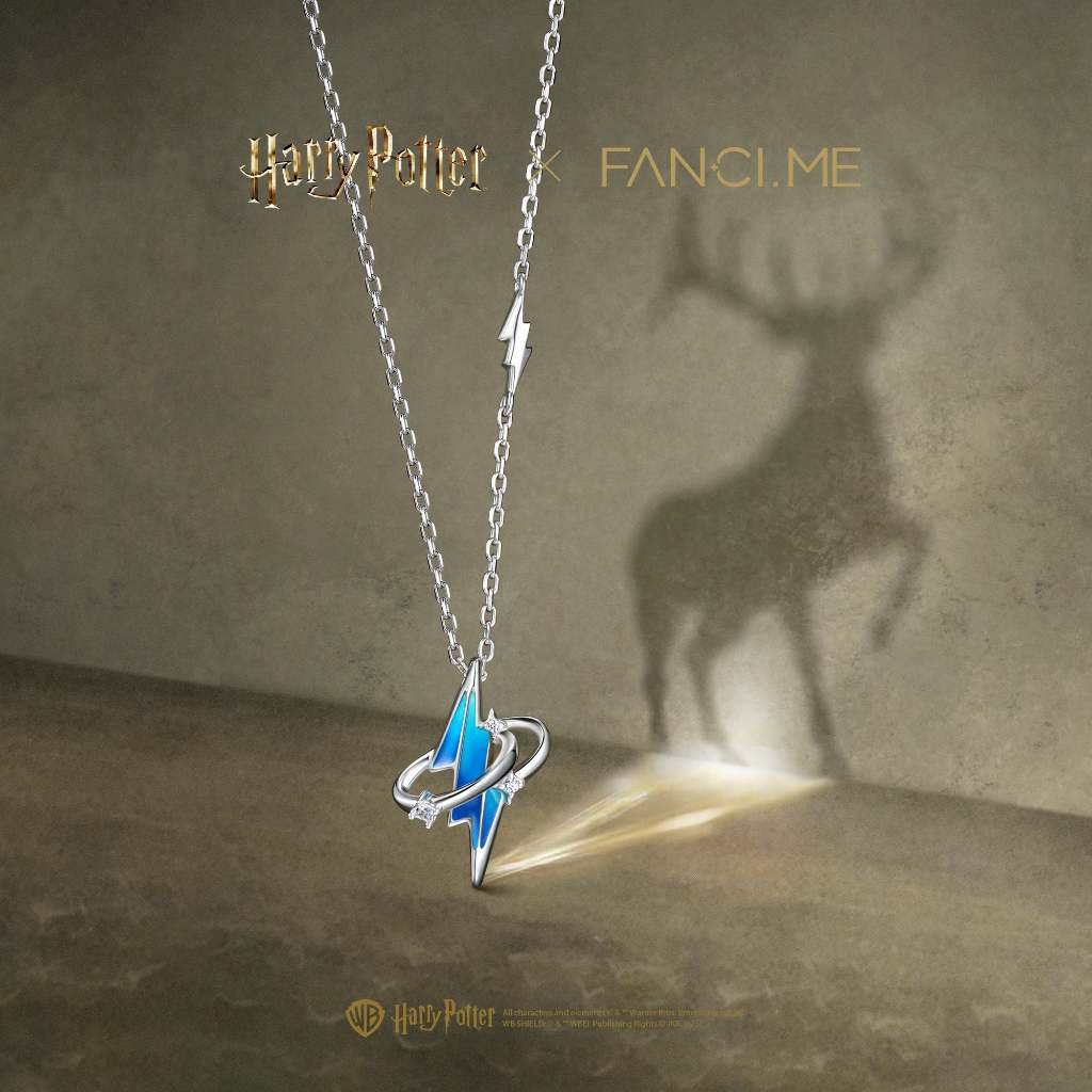 FANCIME × Harry Potter Patronus Mark Vòng cổ bạc Thiết kế phát sáng trong bóng tối (Luôn luôn)