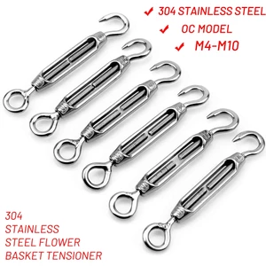 Móc mắt bằng thép không gỉ 304 Bộ căng khóa vít thích hợp cho cáp dây thép M4 / 5 / 6 / 8 / 10