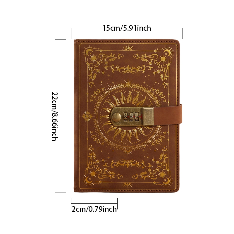 A5 Retro Mật Khẩu Sách Có Khóa Nhật Ký Dày Sáng Tạo Sổ Tay Học Sinh Notepad Văn Phòng Phẩm Notebook Chất Kết Dính Giải Phóng Mặt Bằng Sách Dự Thảo